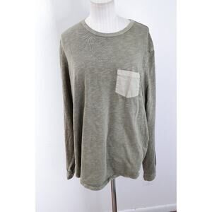 MARINE LAYER Men’s Vintage Heavy Slub Long Sleeve Pocket TeeL/XL Green